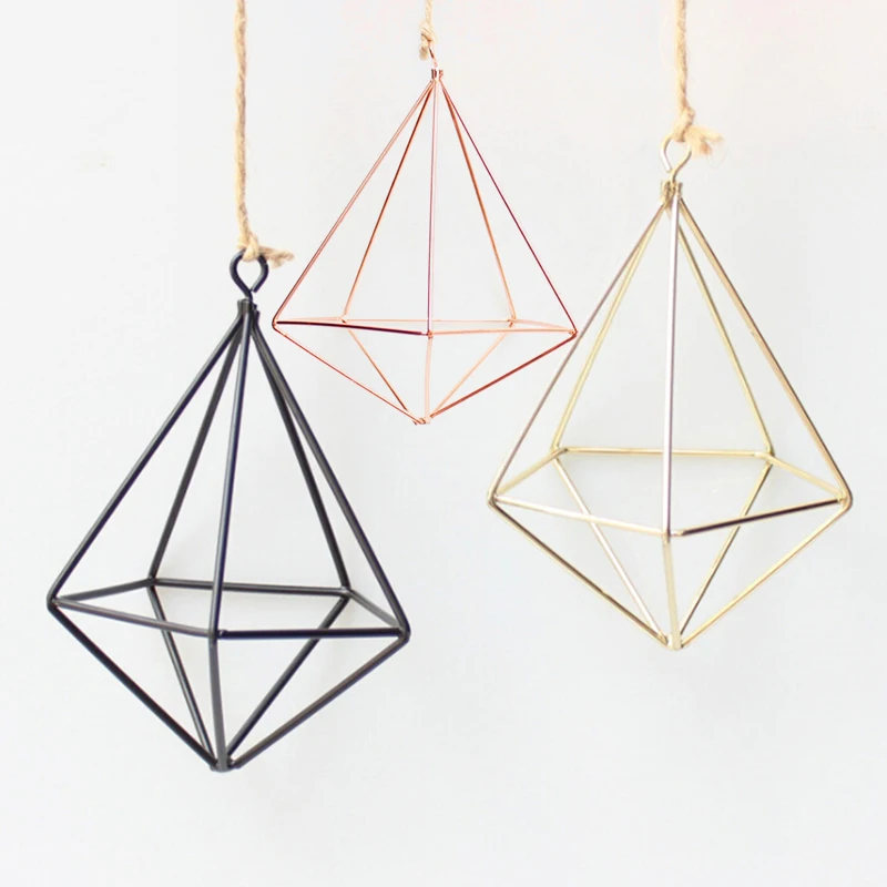 Geometric macrame plant hanger pot pocket wall boho courtyard home decor