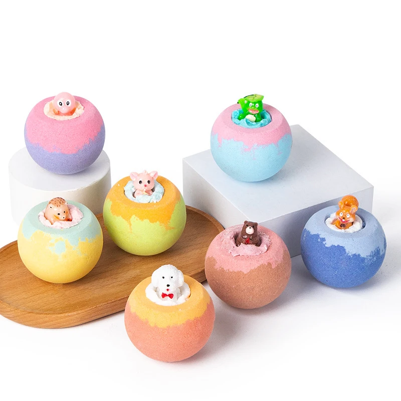 Inside Surprise Bubble Bath Fizzies Vegan Essential Oil Spa 1pcs Bath Bombs For Kids With Toys 5