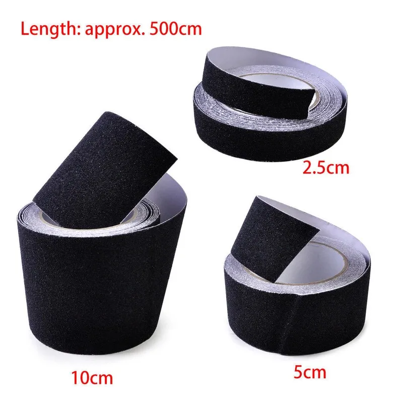 Enhanced Anti-Slip Safety Grip Tape for Stairs and Floors - Waterproof, Non-Skid, 5m Length, Multiple Width Options