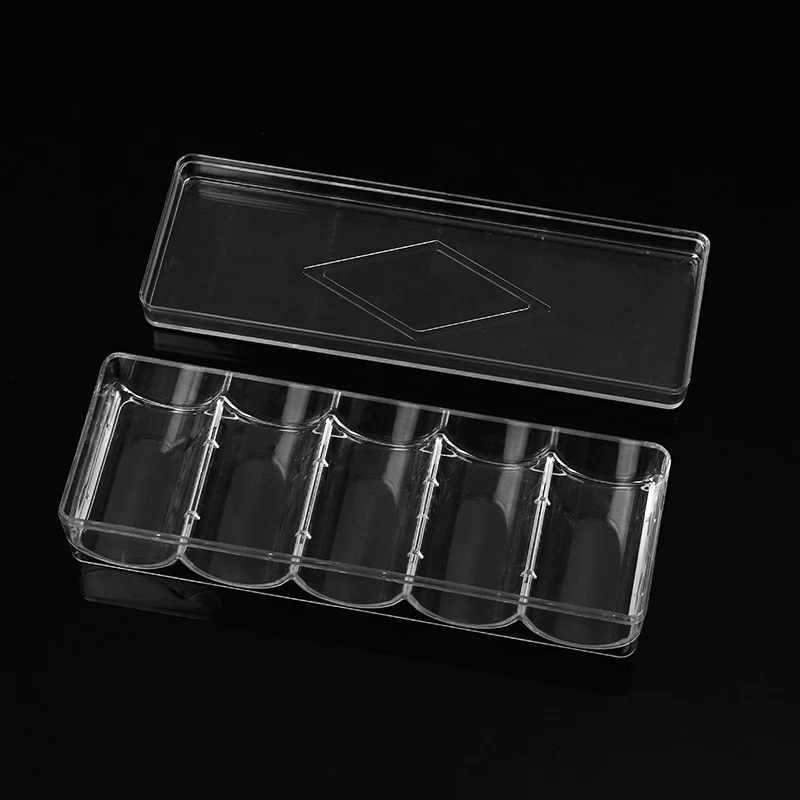 Poker Chips 1PC Acrylic Poker Chips Tray 100 Chips Case Box Holder