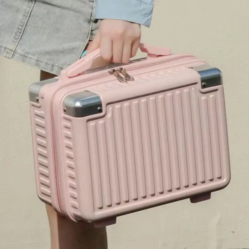 2025 14 inch Hard Shell Waterproof Shockproof Portable Simple Mini Suitcase Password Lock Cosmetic Bag Carry-on Luggage