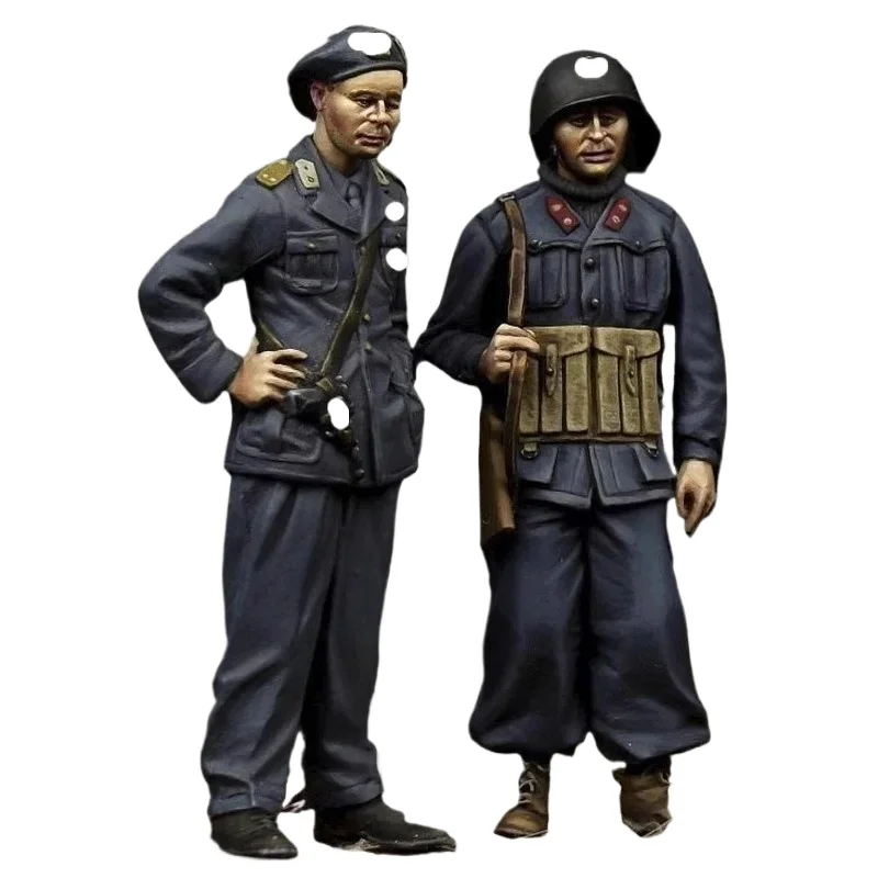 1/35 수지 군인 모델 키트 사령관 군인 2인 흰색 모델 수제 3 조립되지 않은 도색되지 않은 Gk 모델 매니아