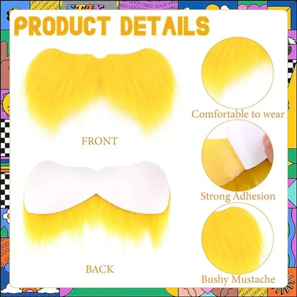 Party Masks Yellow Mustache Eyebrows Set Fake