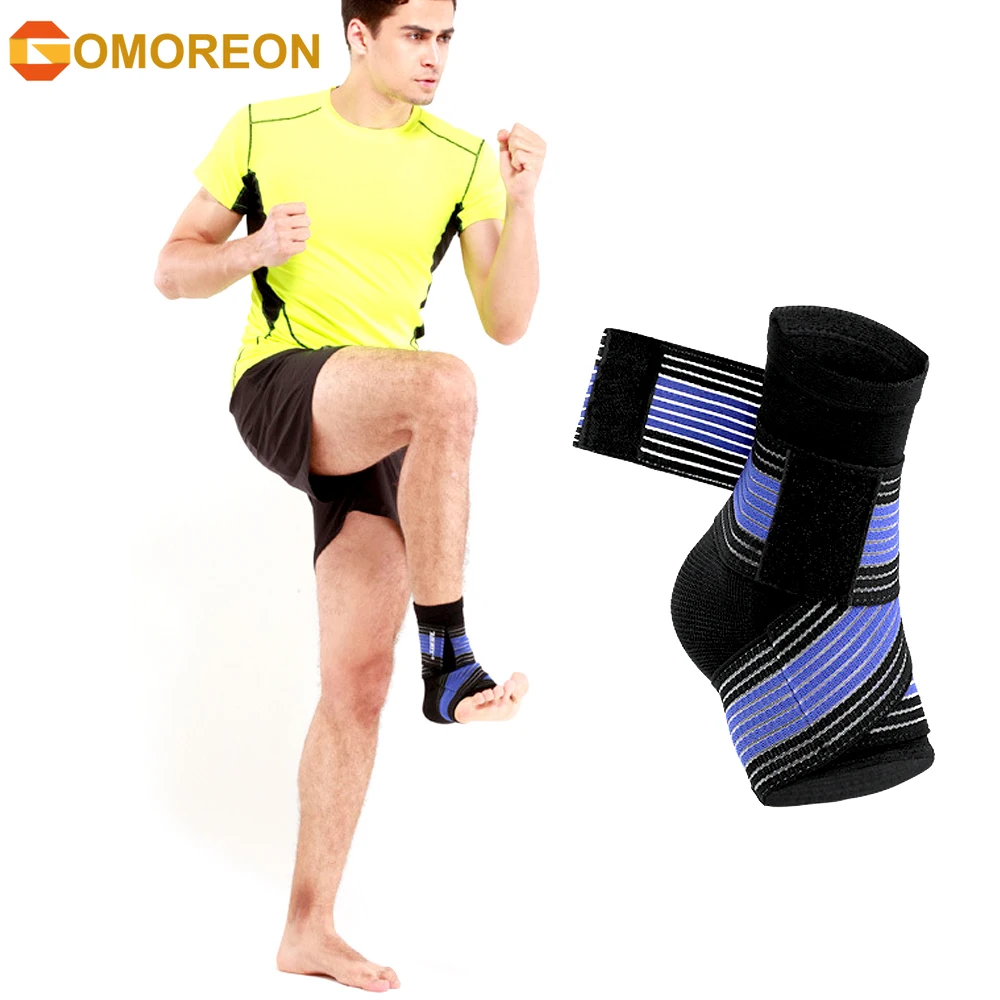 

GOMOREON 1Pcs Ankle Brace Adjustable Compression Ankle Support for Men Women Achilles Tendon Support and Plantar Fasciitis