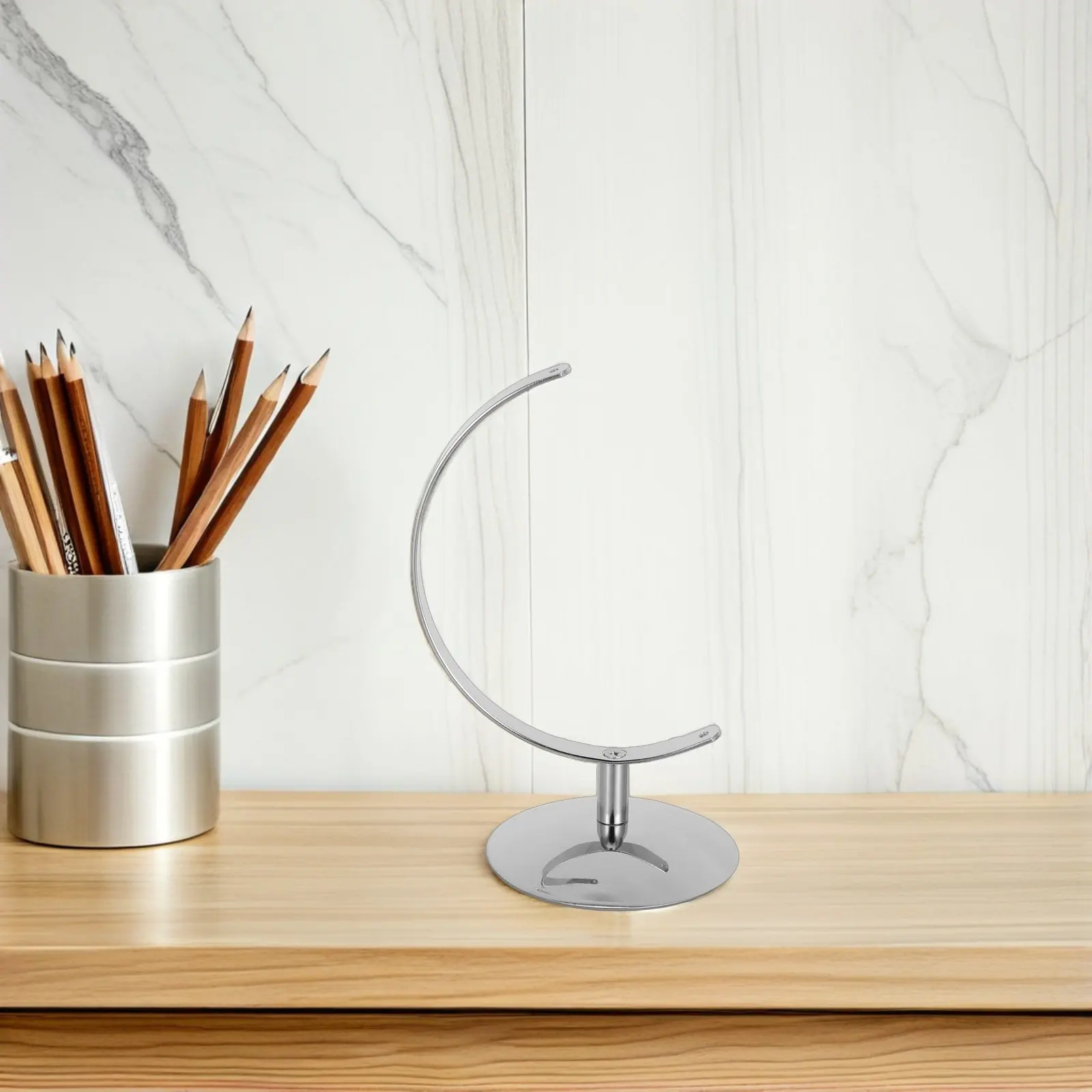 지리학적 지구본 스탠드 철제 구체 디스플레이 데스크탑 홀더 (지름 5.9인치 텔루리온) 가정 사무실 교실 지리 교육용