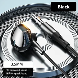 Wired HiFi USB - C 3.5mm Earphones with Bass & Volume Control (Black 3.5mm)