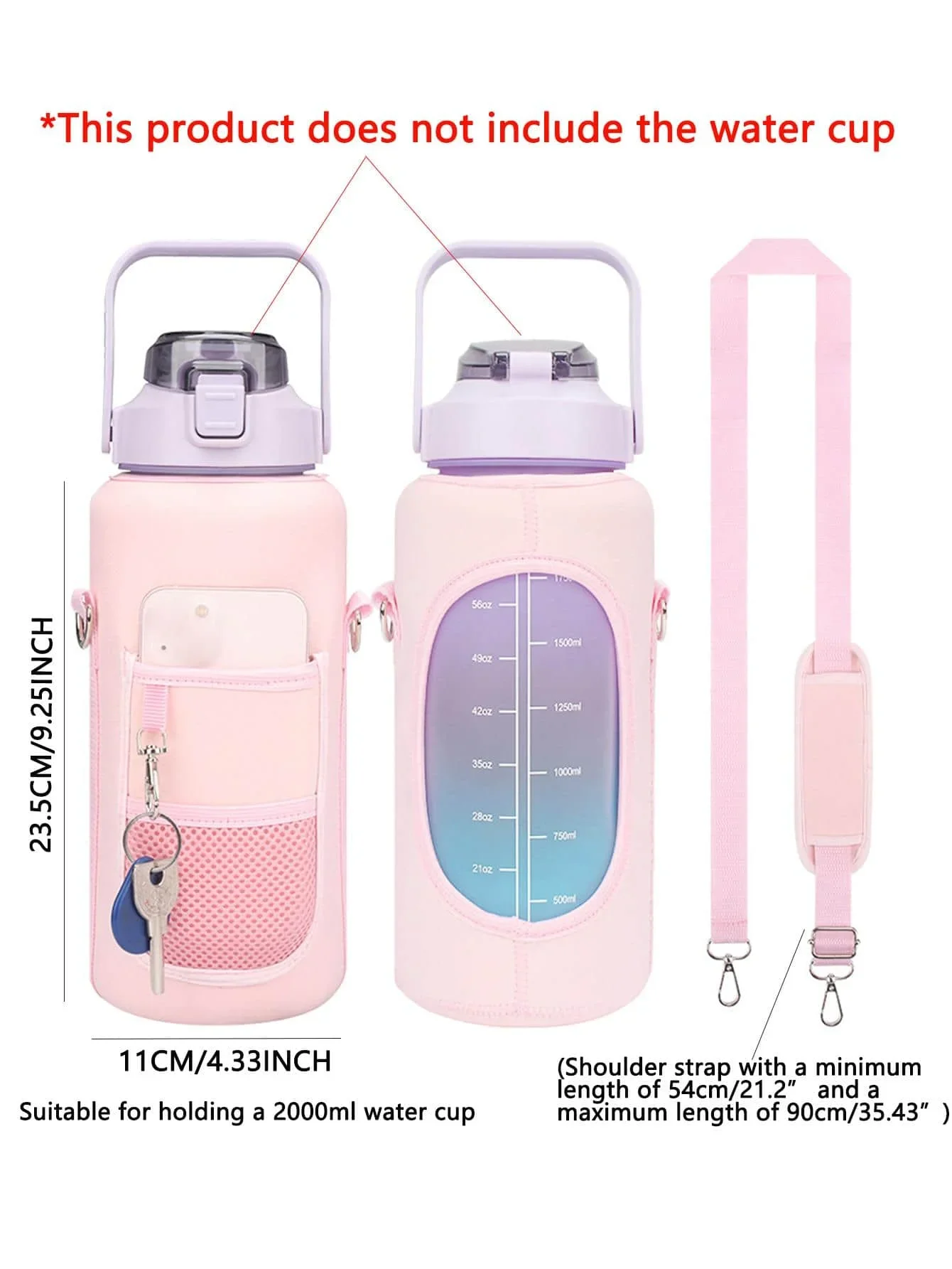 Housse de bouteille à bandoulière