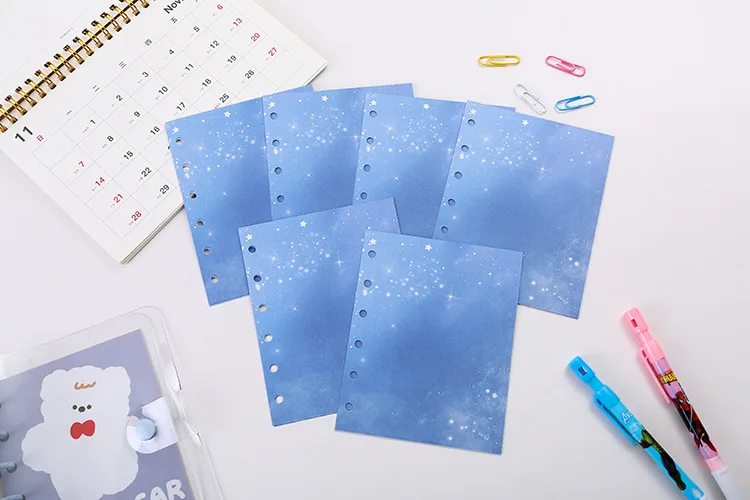 A7 Widening Colouful Notebook Refill Spiral Binder Inner Page Grid Diary Agenda PlannerSchool Stationery