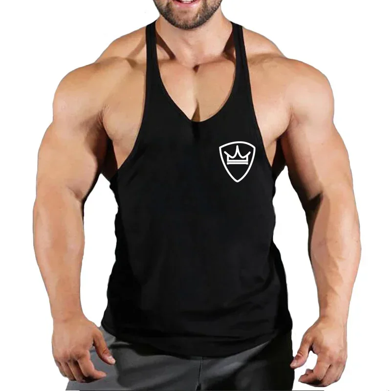 

2023 Cotton Gym Shirt Sport Tank Top Men Sleeveless Running Shirt Men Workout Training Tank Fitness Top Sport Stringer Vest
