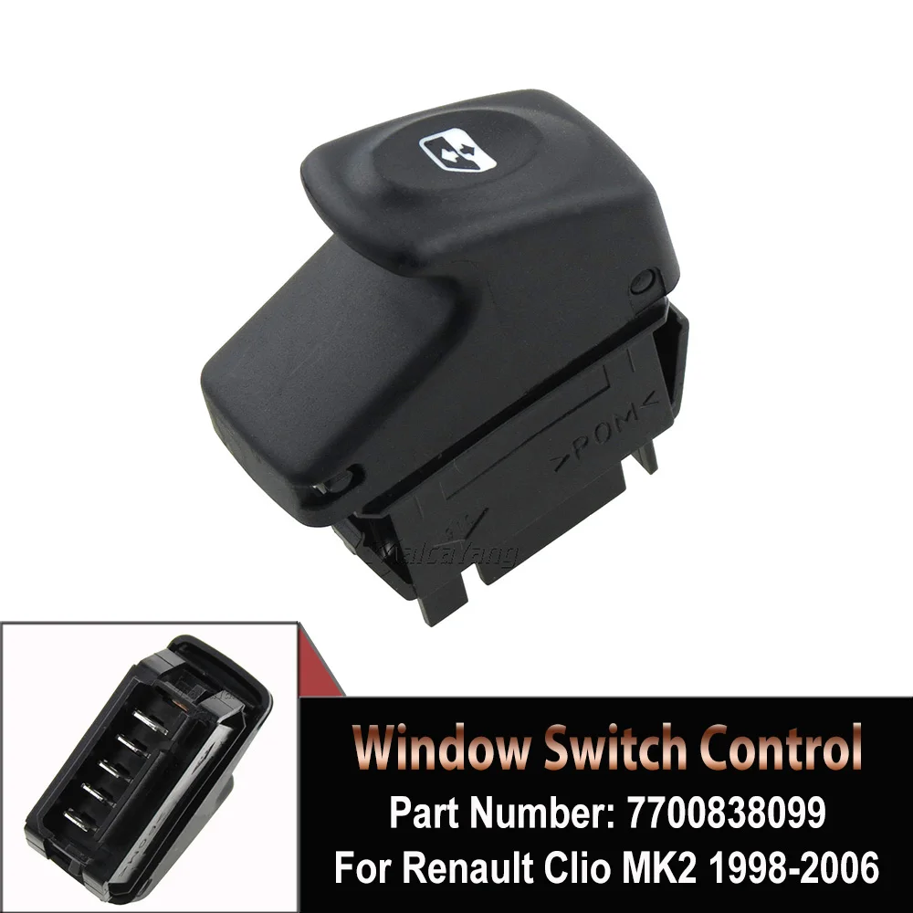 7700838100 Interruttore Alzacristallo Per Auto Pulsante Singolo Per Renault Clio Kango Megane Scenic 7700307605 7700838099 Ricambi Auto