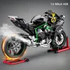 Diecast Spray 1:6 Kawasaki H2R Alloy Racing Motorcycle Model Sound and Light Bootable Motorbike Toy Birthday Gift for Boyfriend 2