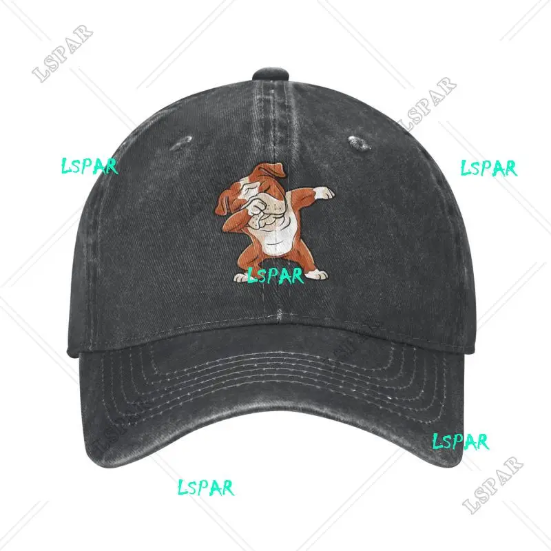 

Punk Cotton Funny Dabbing English Bulldog Baseball Cap for Men Women Adjustable Lovely British Dog Dad Hat Sun Protection