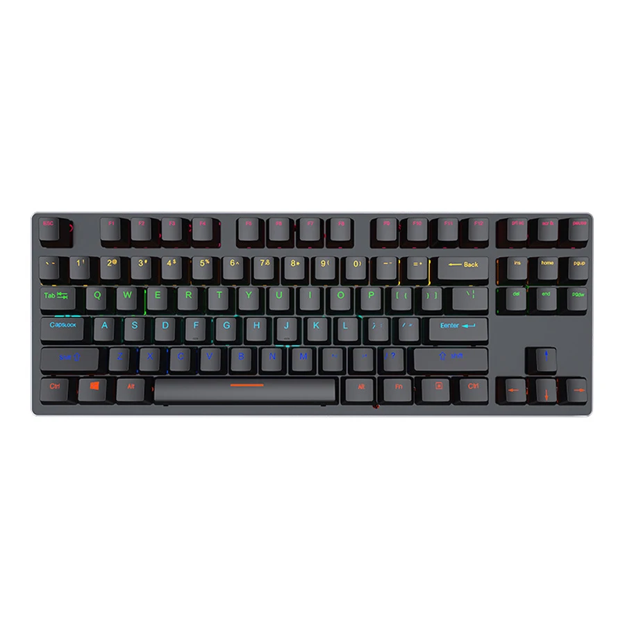 RGB Backlit Ergonomic Mechanical Gaming Keyboard - USB Wired Mini Keypad