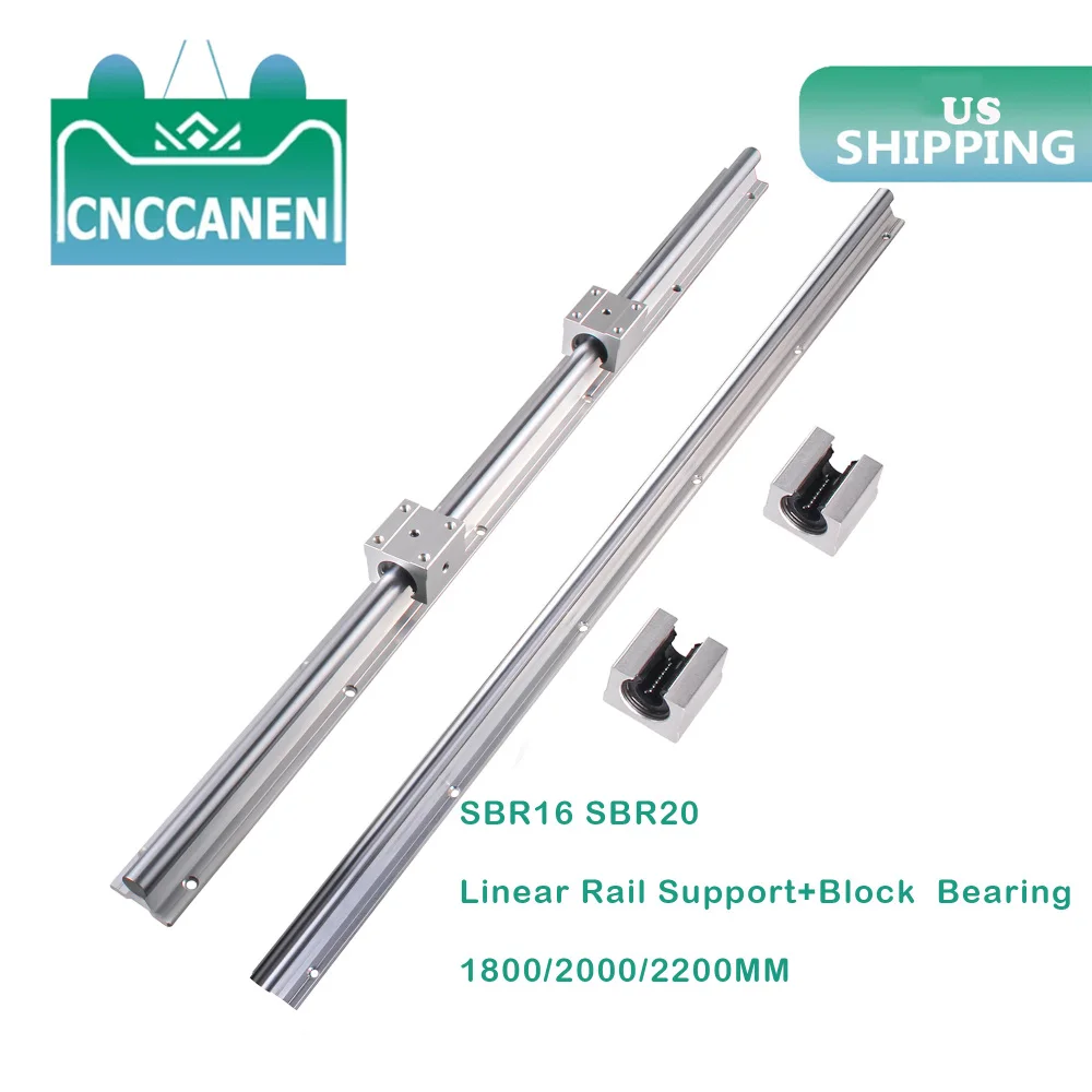 Description Picture 2 of itemLinear Guide Rail Set SBR16 SBR20 1800MM 2000MM 2200MM Linear Rail  2PCS Linear Guide Rail +4PCS Block Bearing For CNC Part
