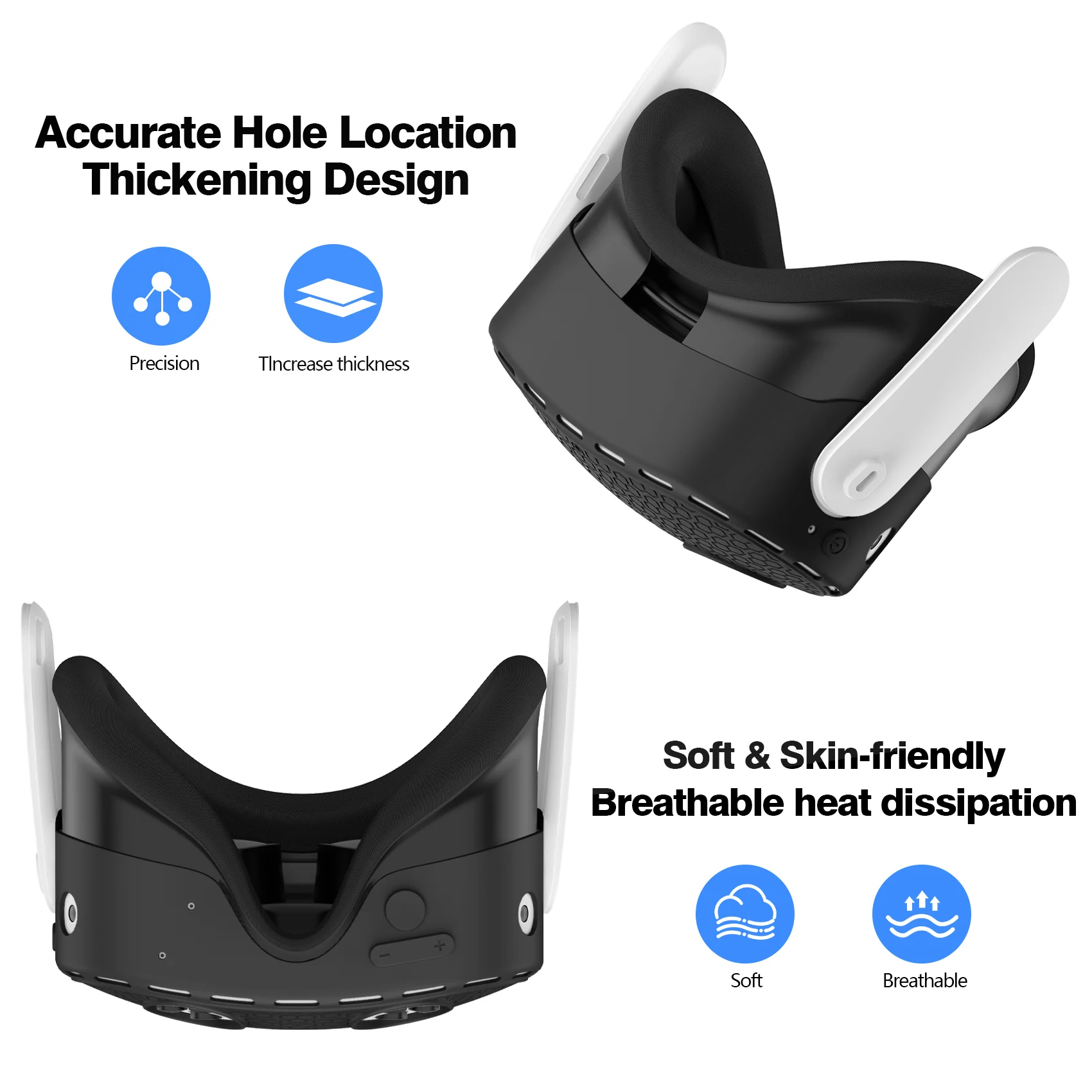 Silicone VR Shell Protective Cover Compatible with Meta Quest 3S