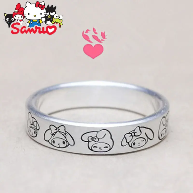 

New Arrival Sanrio Melody Ring Female Pattern Anime Protagonist Adjustable Opening Gift for Girlfriend Jewelry Accessories