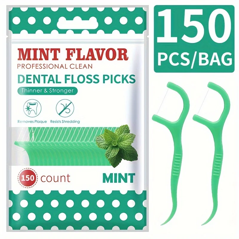 300PCS/150PCS/50PCS - Mint Floss Stick - interdental cleaning tool 4