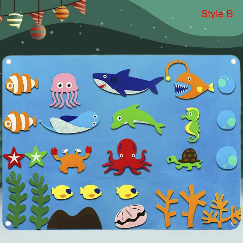 Set di Pannelli in Feltro con Animali della Fattoria, Kit Interattivo per Racconti e Apprendimento Precoce, Giocattoli Puzzle da Appendere al Muro per Bambini - immagine 5