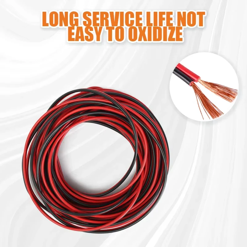 Premium Red and Black Speaker Cable - High-Performance Audio Core Wire with Tinned Copper (Available in 5m/10m Lengths)
