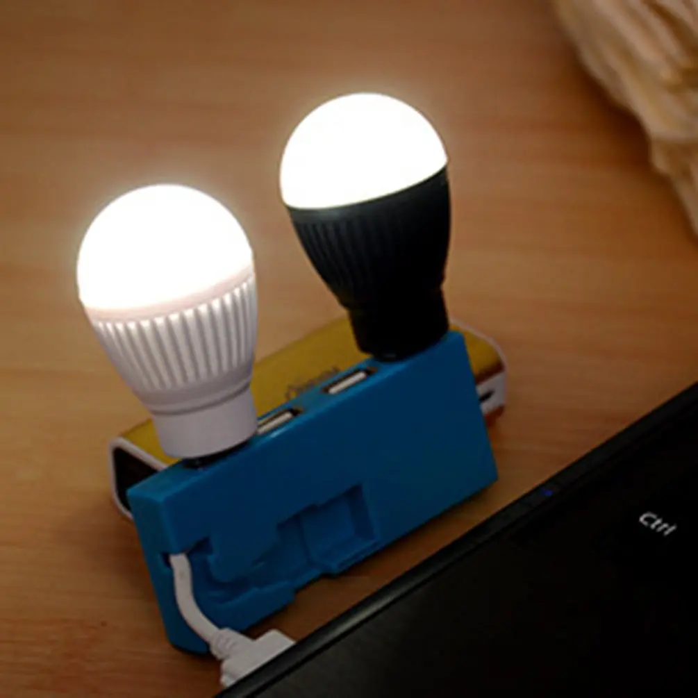 USB Light Bulb Portable 3W 5V LED Reading Light Energy-Saving Emergency Lamp Night for Outdoor Camping Lighting