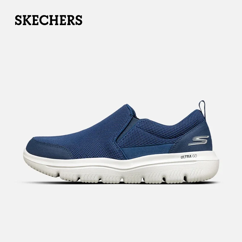 

Кроссовки Skechers мужские прогулочные, повседневная обувь для бега, без шнуровки, амортизирующие дышащие сетчатые легкие, Bluetooth