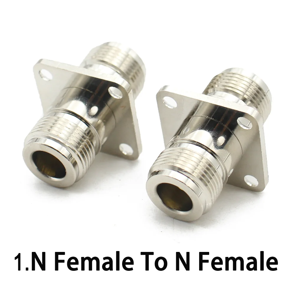 L16 N 커넥터 N 암형 - N 암형 4홀 암형 플랜지(O링 포함) 벌크헤드 RF 동축 어댑터 황동 구리