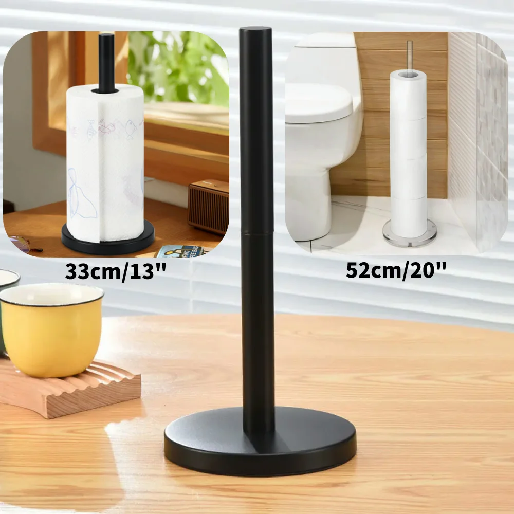 Paper Towel Holder Toilet Paper Holder Stainless Steel Free Standing Paper Roll Holder Stand Paper Towel Holder Kitchen Roll For Kitchen Bathroom Countertop