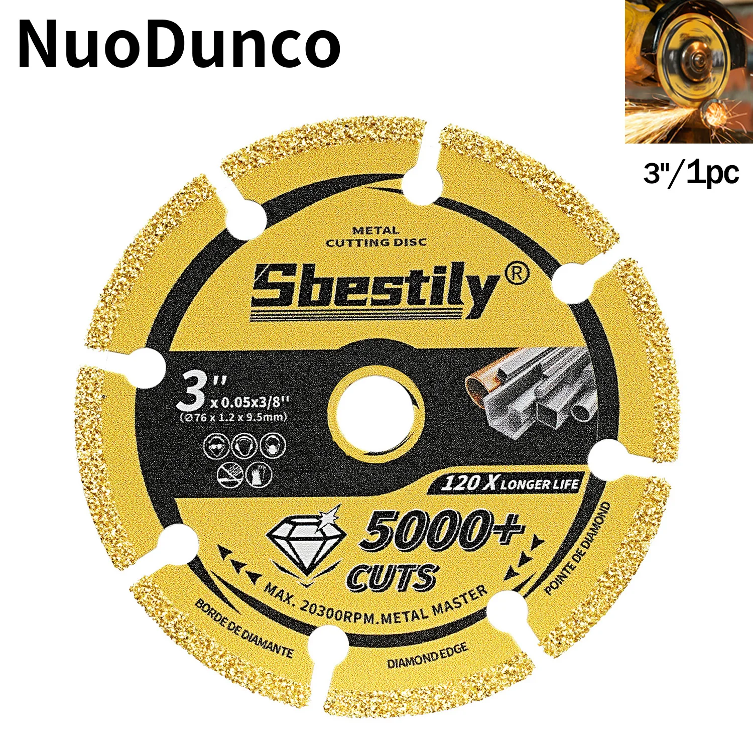 Cutting Disc Cutting Blade Saw Blade 3 Inch Brazed Cutting Disc Mini Diamond Cutting Wheel Angle Grinder Saw Blade for Metal Woodworking Rebar Iron Sheet INOX