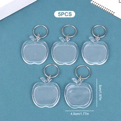 Set of 5 Clear Acrylic Photo Frame Keychain Key Holders - Perfect for DIY and Anniversary Gifts (Style 5)