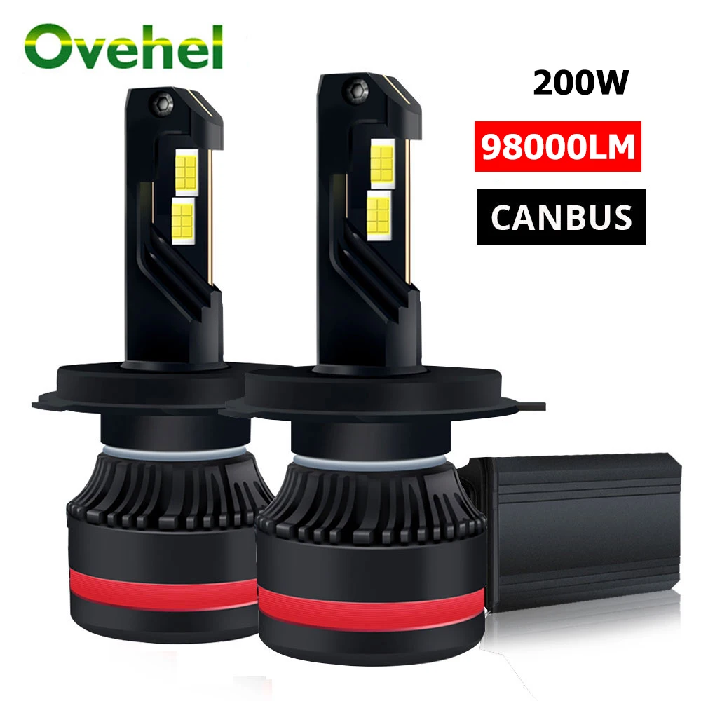 

OVEHEL H4 H7 LED Canbus 200W 98000LM Car Headlight H1 H8 H9 H11 9005 HB3 9006 HB4 880 881 LED Bulb Auto Fog Lamp Auto Headlamp