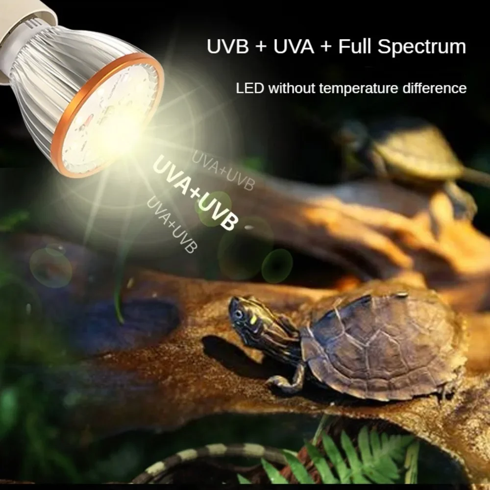 Repitle Heat Lamp,Sunlamp LED Amphibians Basking Bulbs,UVA/UVB Baking Lamp Bulb UVB10.0 for Turtle Climbing Pet Lizard Chicken