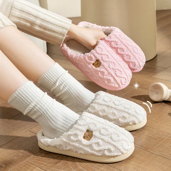 Winter Women Cotton Slippers warm Lightweight Anti Slip Slides Comfortable Indoor Home slippers 1