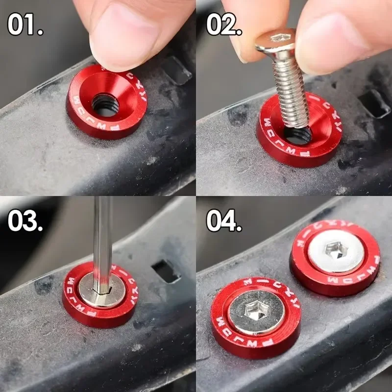 Lug Nuts Jdm Car Modification M6 Gasket Concave Screw 1.9cm Hexagonal Fasteners A Set Screw Fender Bumper Engine Aluminum 20pcs