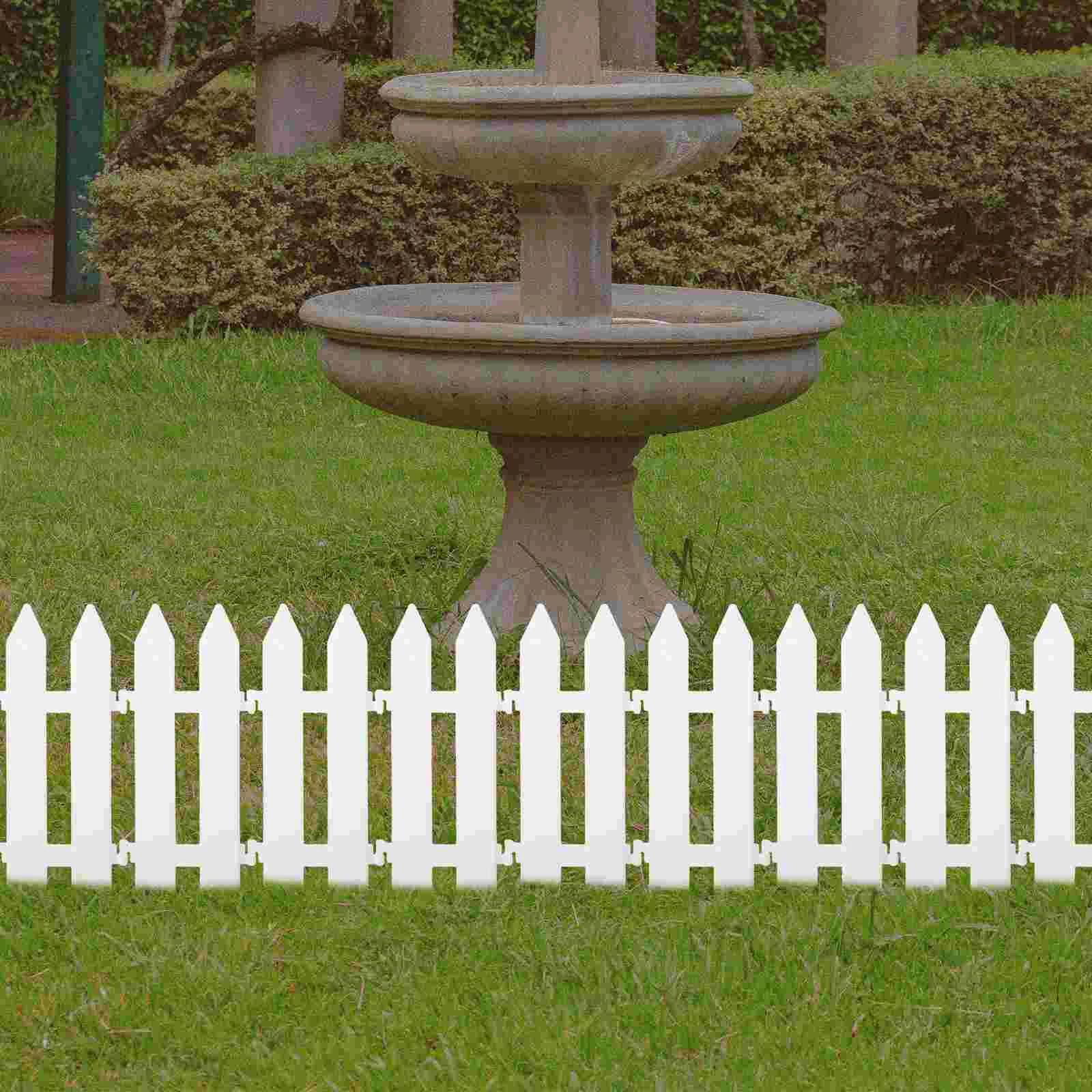 White Plastic Garden Fence Decorative Yard Trellis