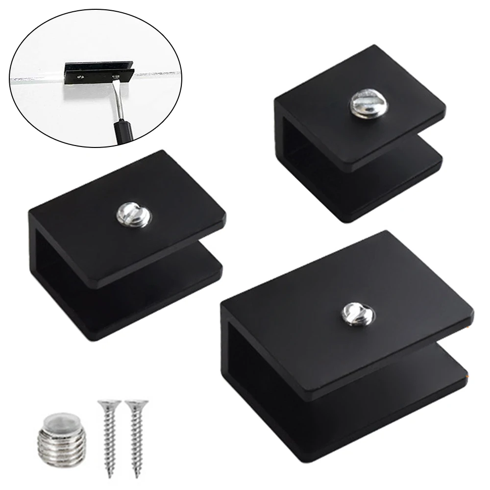 Cabinet Backplates 1 Piece Aluminum Alloy Square Glass Clip Fixed Support Bracket for Thick Glass Heated Bed Clip Clam