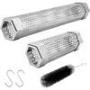 Pellet Smoker Tube Set,with Brush and 2 Hooks for 2.5/5hrs of Billowing Cold/Hot Smoking for All Grills or Smokers