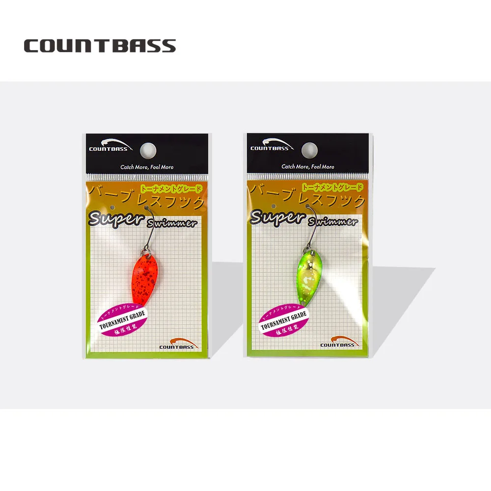 COUNTBASS 3/32oz 2.5g Trout Spoons With Barbless Hook UV Colors Fishing  Baits Pike Angler's Lures