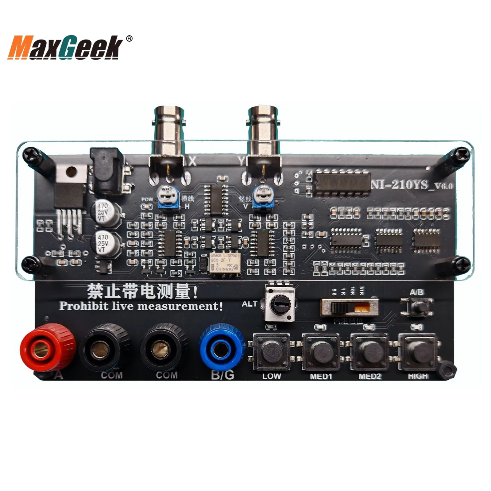 Maxgeek VI Curve Tester Two-Channel Input Acrylic Version Dual-Channel Display Shows Four Test Frequencies