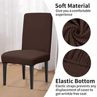 Set of 4 Dining Chair Covers High Stretchy Universal Seat Slipcovers Washable Removable Protector for Home Decor Banquet 2