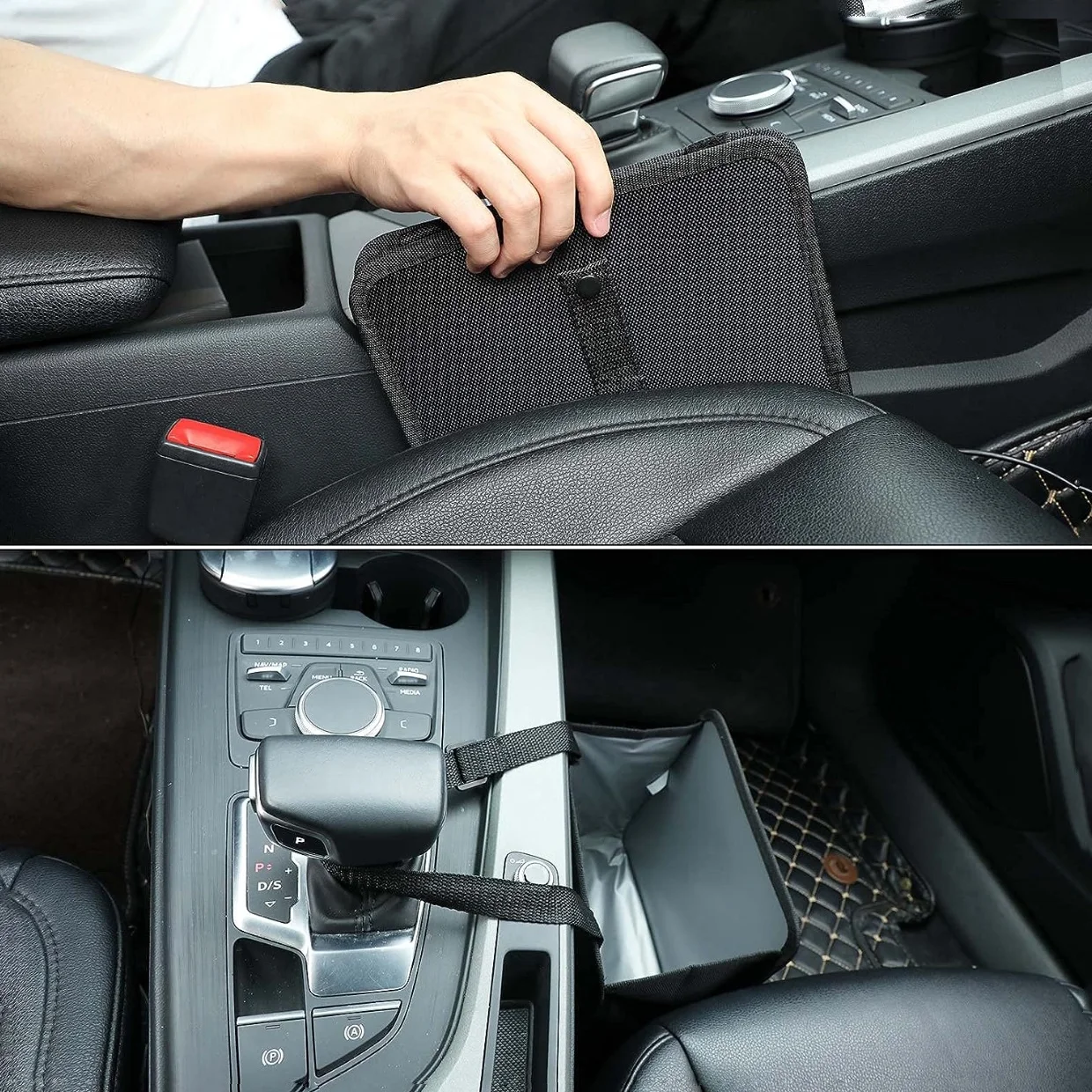 Car Trash Can Leak-Proof Waterproof Collapsible Portable Auto Garbage Bag Large Capacity Trashcan Storage Bag