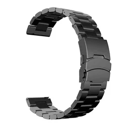 22mm Luxury Stainless Steel Watch Strap - Premium Metal Band Bracelet for OnePlus Watch 2 2R (Black)