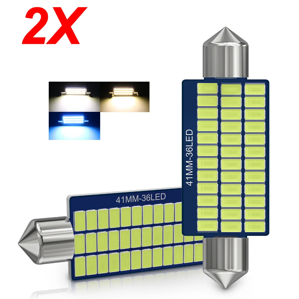 2PCS C10W C5W LED 전구 Canbus 꽃줄 31mm 36mm 39mm 41mm 12V 6000K 흰색 자동차 인테리어 돔 독서 Lignts 번호판 램프