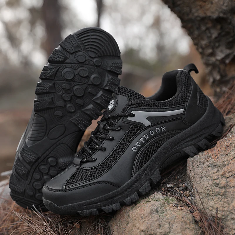 

Casual hiking shoes summer men's outdoor plus size breathable mesh sneakers fashion soft-soled running shoes men mesh sneakers