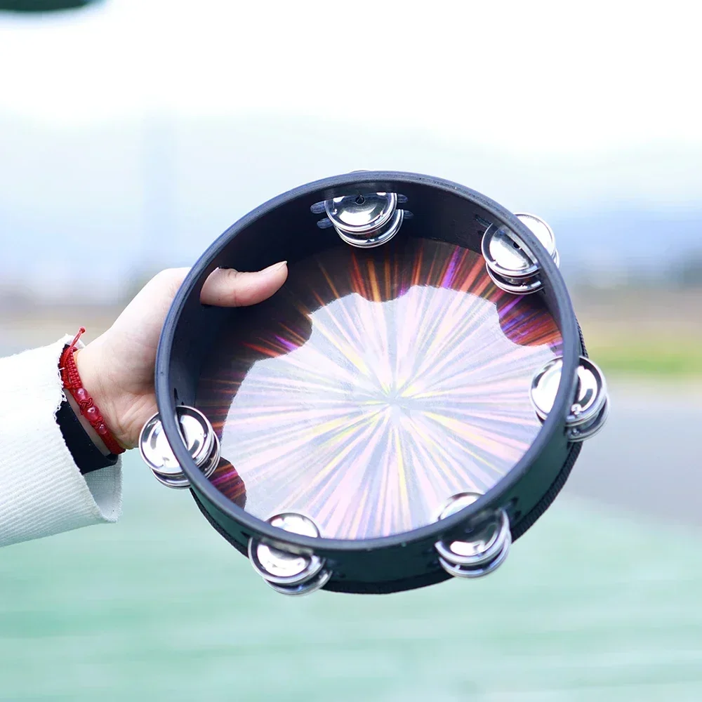 오르프 8인치 탬버린(핸드벨 포함) ? 어린이를 위한 2-in-1 뮤지컬 장난감 어린이에게 안전한 타악기 조기 교육 선물