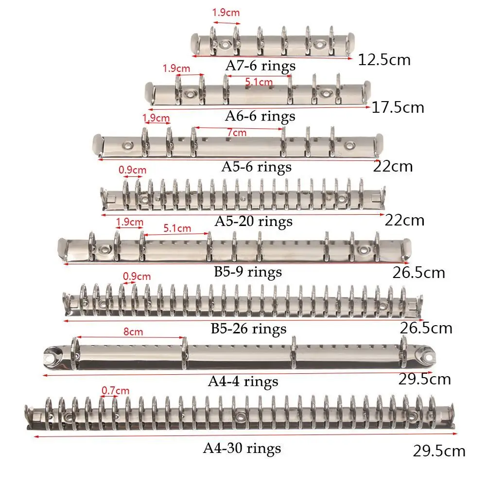 문구류 사무용품 금속 노트패드 리필 가능 링 바인더 노트북 바인딩 후프 루즈리프 파일 폴더 바인더 클립