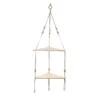 1 Set Wood Wall Shelf Macrame Swing Hanging Floating Display Shelves Hanging Wall Plant Corner Holder Stand For Simple Design 5