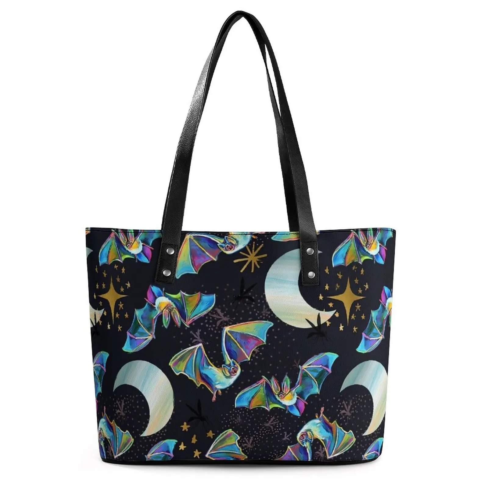 

Cute Bat Handbags Cartoon Animal Top-Handle Tote Bag Streetwear PU Leather Shoulder Bag Female College Print Shopper Bags