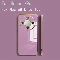 Luxury Straight Edge Electroplating Skin - friendly TPU Back Cover Bumper Case for Honor  X70 (PURPLE)