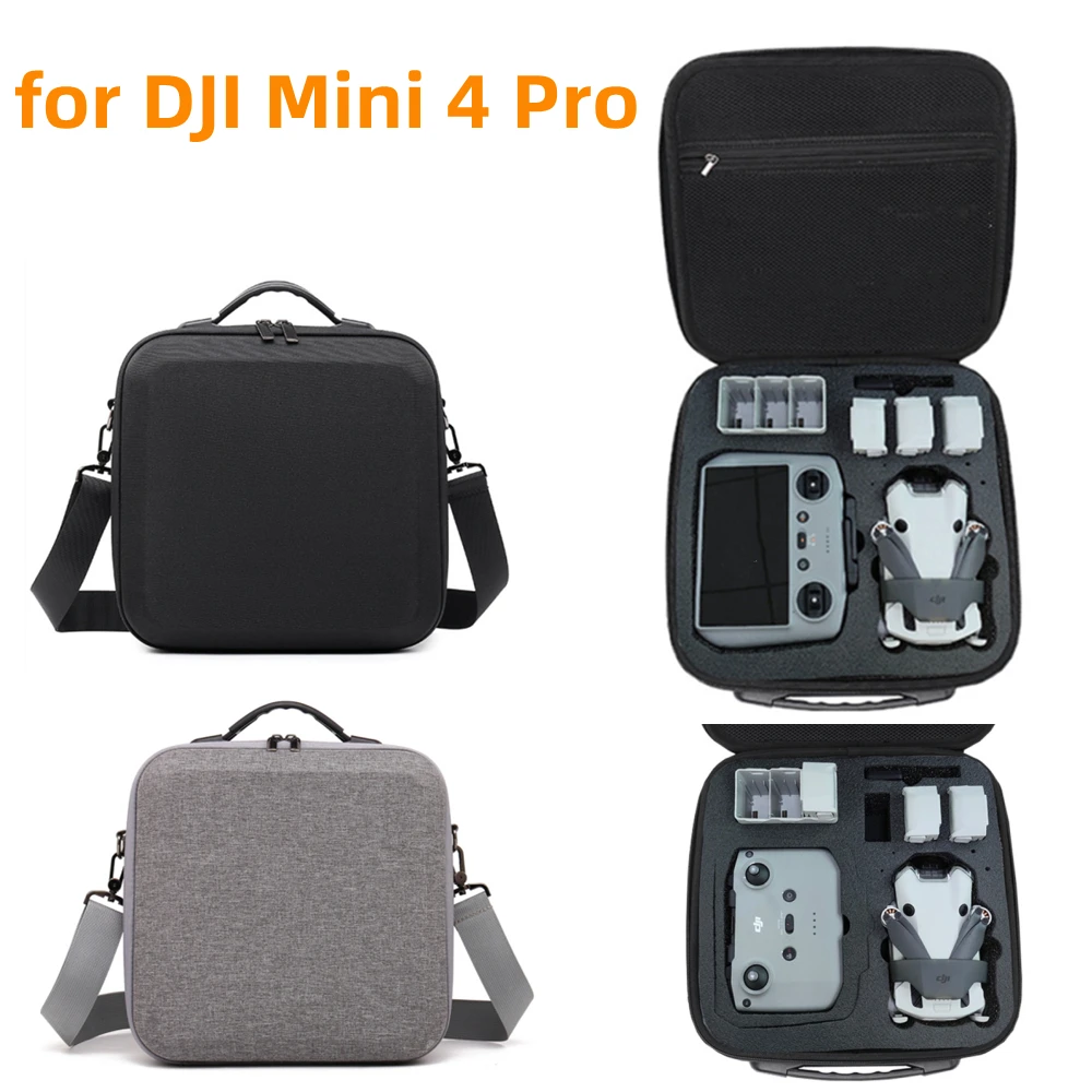 

Коробка для хранения для DJI MINI 4 PRO, черная/серая Портативная сумка, жемчужная хлопковая внутренняя сумка, сумка через плечо для MINI 4 Pro, аксессуары
