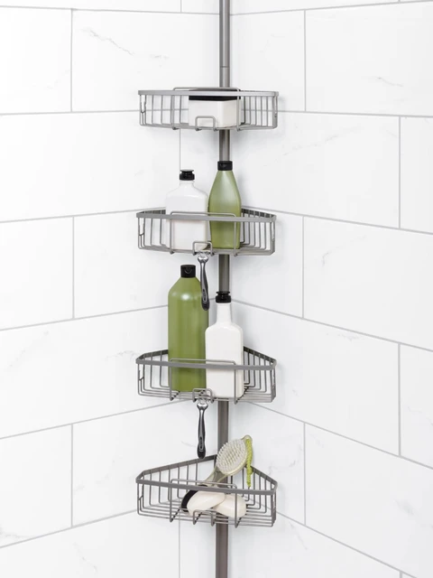 Corner Shower Caddy Adjustable Shower Shelf Constant Tension Rack